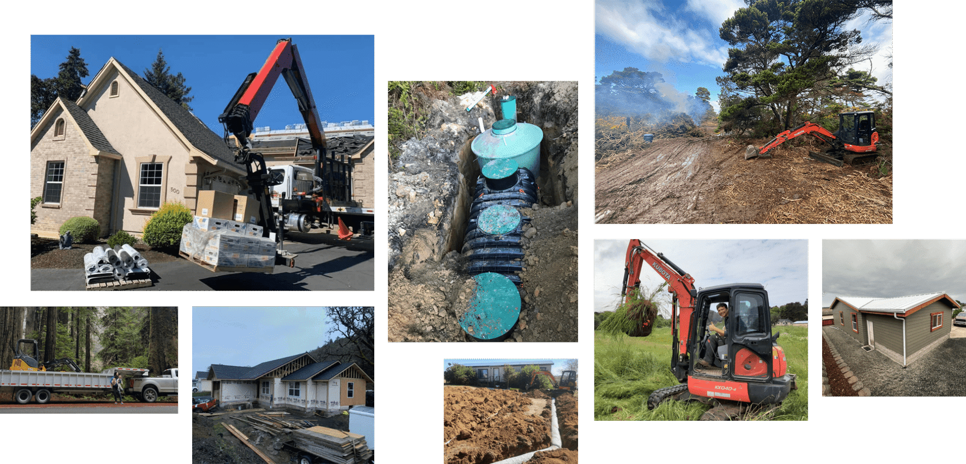 Roofing, excavation, site preparation, septic and drain installation in Roseburg and Douglas County, Coos County, Lynn County Oregon