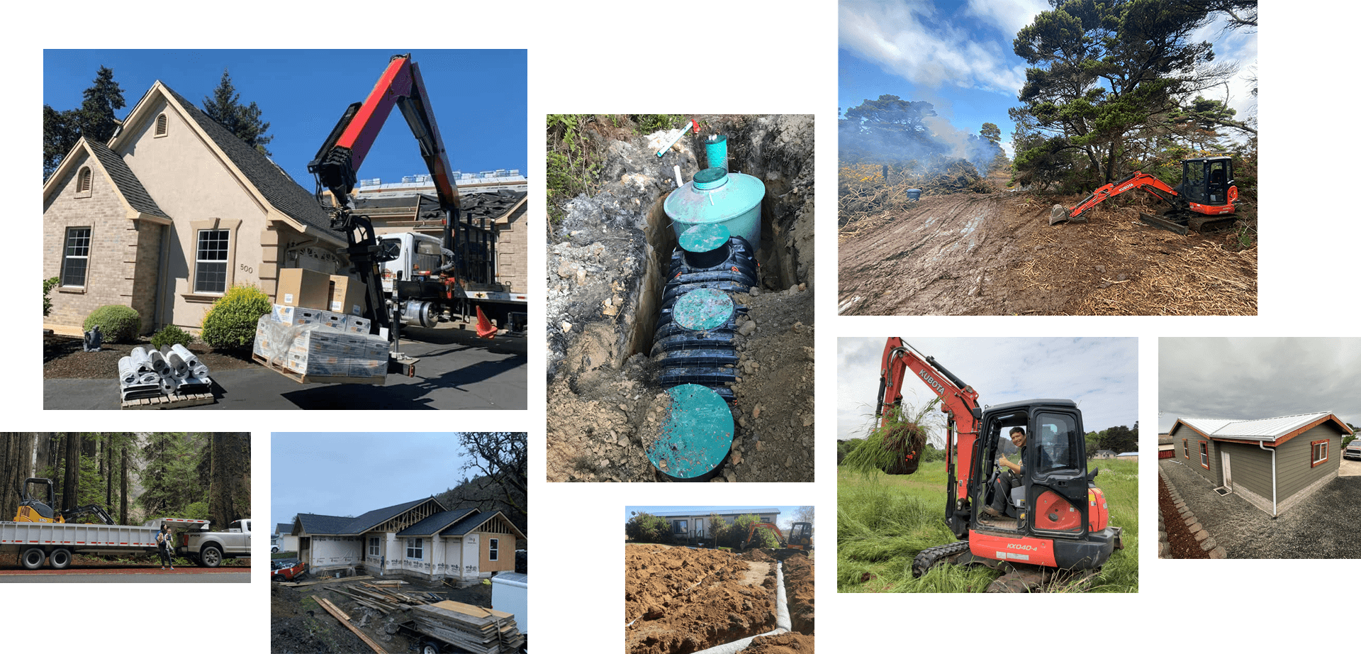 Roofing, excavation, site preparation, septic and drain installation in Roseburg and Douglas County, Coos County, Lynn County Oregon